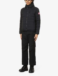 Canada Goose Lodge Logo-patch Shell-down Hooded Puffer Jacket -KOOPES Clothing Shop 322 3005144 5078M BLACK ALT01