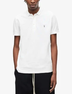 AllSaints Reform SS Cotton-piqué Polo Shirt -KOOPES Clothing Shop 948 10136 MD051H OPTICWHITE ALT02