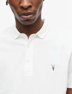 AllSaints Reform SS Cotton-piqué Polo Shirt -KOOPES Clothing Shop 948 10136 MD051H OPTICWHITE ALT04