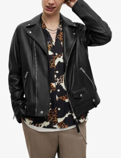 AllSaints Milo Leather Biker Jacket -KOOPES Clothing Shop 948 10136 ML025N BLACK ALT02