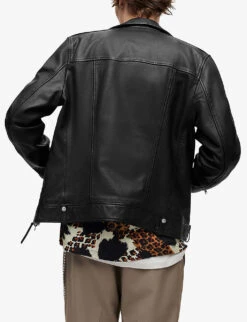 AllSaints Milo Leather Biker Jacket -KOOPES Clothing Shop 948 10136 ML025N BLACK ALT03