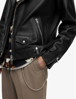 AllSaints Milo Leather Biker Jacket -KOOPES Clothing Shop 948 10136 ML025N BLACK ALT04