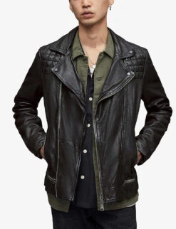 AllSaints Conroy Leather Biker Jacket -KOOPES Clothing Shop 948 10136 ML058F INKNAVY ALT02