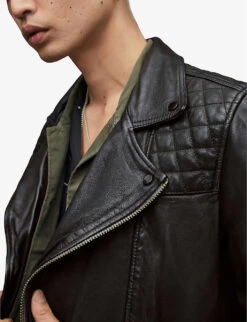 AllSaints Conroy Leather Biker Jacket -KOOPES Clothing Shop 948 10136 ML058F INKNAVY ALT04