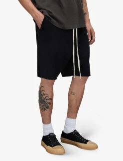 AllSaints Helix Cotton-blend Jersey Shorts -KOOPES Clothing Shop R00075661 JETBLACK ALT02
