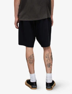 AllSaints Helix Cotton-blend Jersey Shorts -KOOPES Clothing Shop R00075661 JETBLACK ALT03