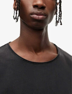 AllSaints Bodega Stretch-cotton Jersey T-shirt -KOOPES Clothing Shop R00133034 WASHEDBLACK ALT04