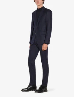 Sandro Single-breasted Wool-flannel Jacket -KOOPES Clothing Shop R03630676 NOIRGRIS ALT02