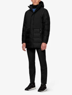 Boss Quilted Padded Shell-down Hooded Jacket -KOOPES Clothing Shop R03661674 BLACK ALT01