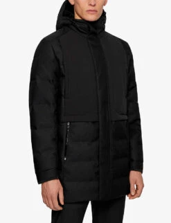 Boss Quilted Padded Shell-down Hooded Jacket -KOOPES Clothing Shop R03661674 BLACK ALT02