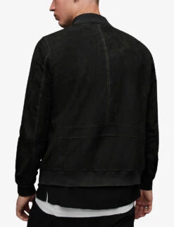 AllSaints Ronan Regular-fit Suede Bomber Jacket 11 AllSaints Ronan Regular-fit Suede Bomber Jacket -KOOPES Clothing Shop R03672238 BLACK ALT03