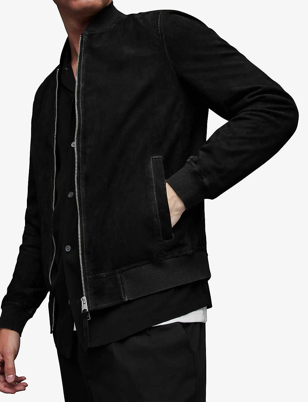 AllSaints Ronan Regular-fit Suede Bomber Jacket 7 AllSaints Ronan Regular-fit Suede Bomber Jacket - Image 5