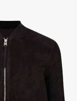 AllSaints Ronan Regular-fit Suede Bomber Jacket 13 AllSaints Ronan Regular-fit Suede Bomber Jacket -KOOPES Clothing Shop R03672238 BLACK ALT05
