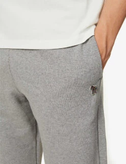 Zebra Brand-embroidered Organic-cotton Jogging Bottoms -KOOPES Clothing Shop R03757676 GREYMELANGE ALT04