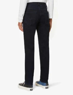 7 For All Mankind Standard Luxe Performance Slim-fit Straight-leg Stretch-denim Jeans -KOOPES Clothing Shop R03785729 BLACK ALT03