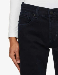 7 For All Mankind Standard Luxe Performance Slim-fit Straight-leg Stretch-denim Jeans -KOOPES Clothing Shop R03785729 BLACK ALT04