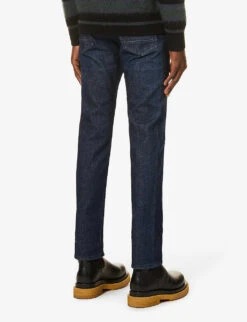 Boss Mid-rise Tapered Stretch-denim Jeans -KOOPES Clothing Shop R03786133 NAVY ALT03