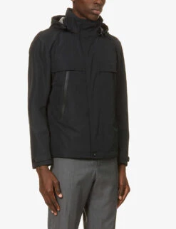 Boss Logo-print Hooded Shell Jacket -KOOPES Clothing Shop R03786779 BLACK ALT02