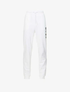 Boss Brand-print Cotton And Recycled Polyester-blend Jogging Bottoms