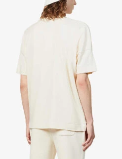 Staple Brand-print Organic-cotton T-shirt -KOOPES Clothing Shop R03792304 RAW ALT03