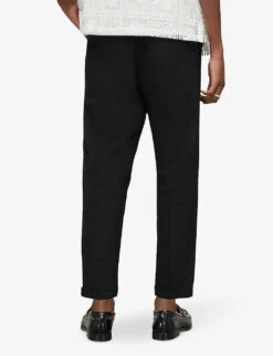 AllSaints Tallis Regular-fit Tapered Cotton And Wool-blend Trousers -KOOPES Clothing Shop R03792844 BLACK ALT03