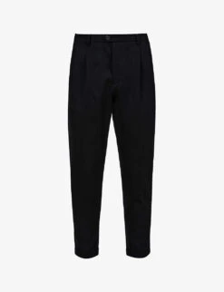 AllSaints Tallis Regular-fit Tapered Cotton And Wool-blend Trousers