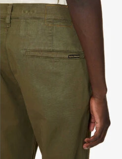 Nudie Jeans Easy Alvin Regular-fit Organic Stretch-cotton Trousers -KOOPES Clothing Shop R03802056 OLIVE ALT05
