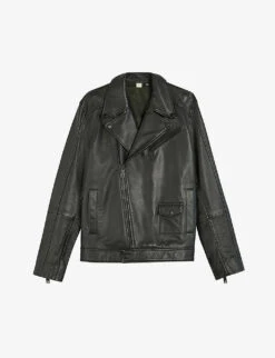 Ted Baker Carve Oversized Leather Biker Jacket