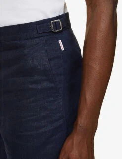 ORLEBAR BROWN Norwich Slim-fit Linen Shorts -KOOPES Clothing Shop R03824003 NAVY ALT04