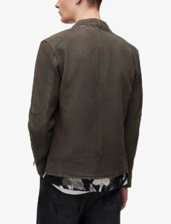 AllSaints Cora Leather Bomber Jacket -KOOPES Clothing Shop R03839763 CHARCOAL ALT03