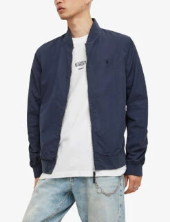 AllSaints Bassett Regular-fit Cotton-blend Bomber Jacket -KOOPES Clothing Shop R03875689 COMMANDBLUE ALT02