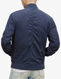 AllSaints Bassett Regular-fit Cotton-blend Bomber Jacket -KOOPES Clothing Shop R03875689 COMMANDBLUE ALT03