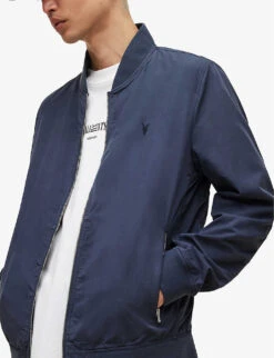 AllSaints Bassett Regular-fit Cotton-blend Bomber Jacket -KOOPES Clothing Shop R03875689 COMMANDBLUE ALT04