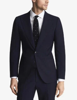 Reiss Bold Single-breasted Wool Blazer -KOOPES Clothing Shop R03924635 NAVY ALT02