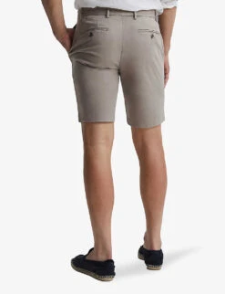 Reiss Wicket Buttoned-pocket Stretch-cotton Chino Shorts -KOOPES Clothing Shop R03924922 MUSHROOM ALT03