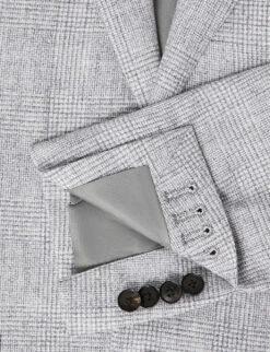 Reiss Lindhurst Checked Single-breasted Woven Blazer -KOOPES Clothing Shop R03925783 GREY ALT04