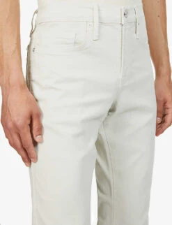 FRAME L’homme Slim-fit Slim-leg Stretch-woven Trousers -KOOPES Clothing Shop R03946242 MILKBEIGE ALT04