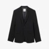 Sandro Single-breasted Virgin-wool Jacket -KOOPES Clothing Shop R03947836 NOIRGRIS M
