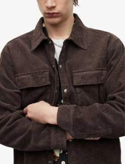 AllSaints Natt Padded Organic And Recycled-cotton Corduroy Jacket -KOOPES Clothing Shop R03961733 BROOKLYNBROWN ALT04
