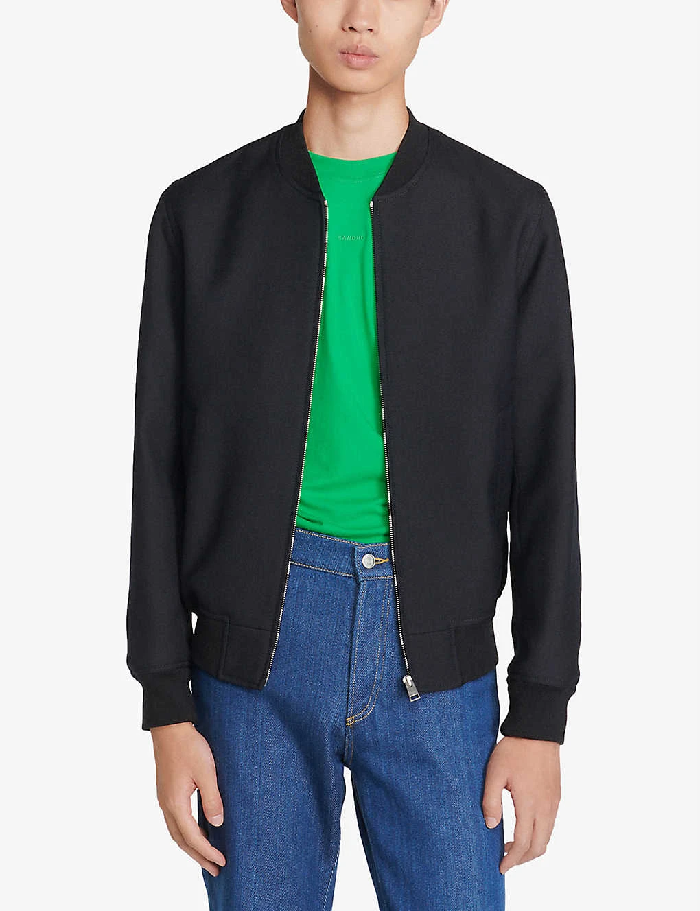 Sandro New Teddy Wool-blend Bomber Jacket 5 Sandro New Teddy Wool-blend Bomber Jacket - Image 3