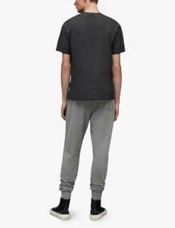 AllSaints Raven Logo-embroidered Tapered-leg Cotton-jersey Jogging Bottoms -KOOPES Clothing Shop R03969366 STEREOGREY ALT03