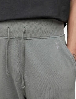 AllSaints Raven Logo-embroidered Tapered-leg Cotton-jersey Jogging Bottoms -KOOPES Clothing Shop R03969366 STEREOGREY ALT04