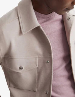 Reiss Jerry Flap-pocket Stretch-woven Overshirt -KOOPES Clothing Shop R03978258 OATMEAL ALT04