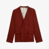 Ted Baker Shutton Double-breasted Wool And Linen-blend Blazer
