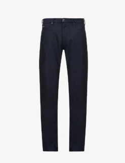Emporio Armani Micro Dot Slim-fit Mid-rise Cotton-blend Jeans