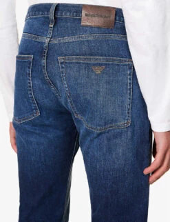 Emporio Armani Regular-fit Straight-leg Stretch-denim Jeans 14 Emporio Armani Regular-fit Straight-leg Stretch-denim Jeans -KOOPES Clothing Shop R03981649 DENIMBLUMD ALT05