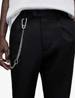 AllSaints Tallis Slim-fit Cropped Cotton-blend Trousers -KOOPES Clothing Shop R03983854 BLACK ALT04