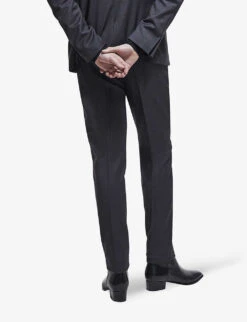 THE KOOPLES Slim-fit Mid-rise Wool Suit Trousers -KOOPES Clothing Shop R03989414 GRY01 ALT03