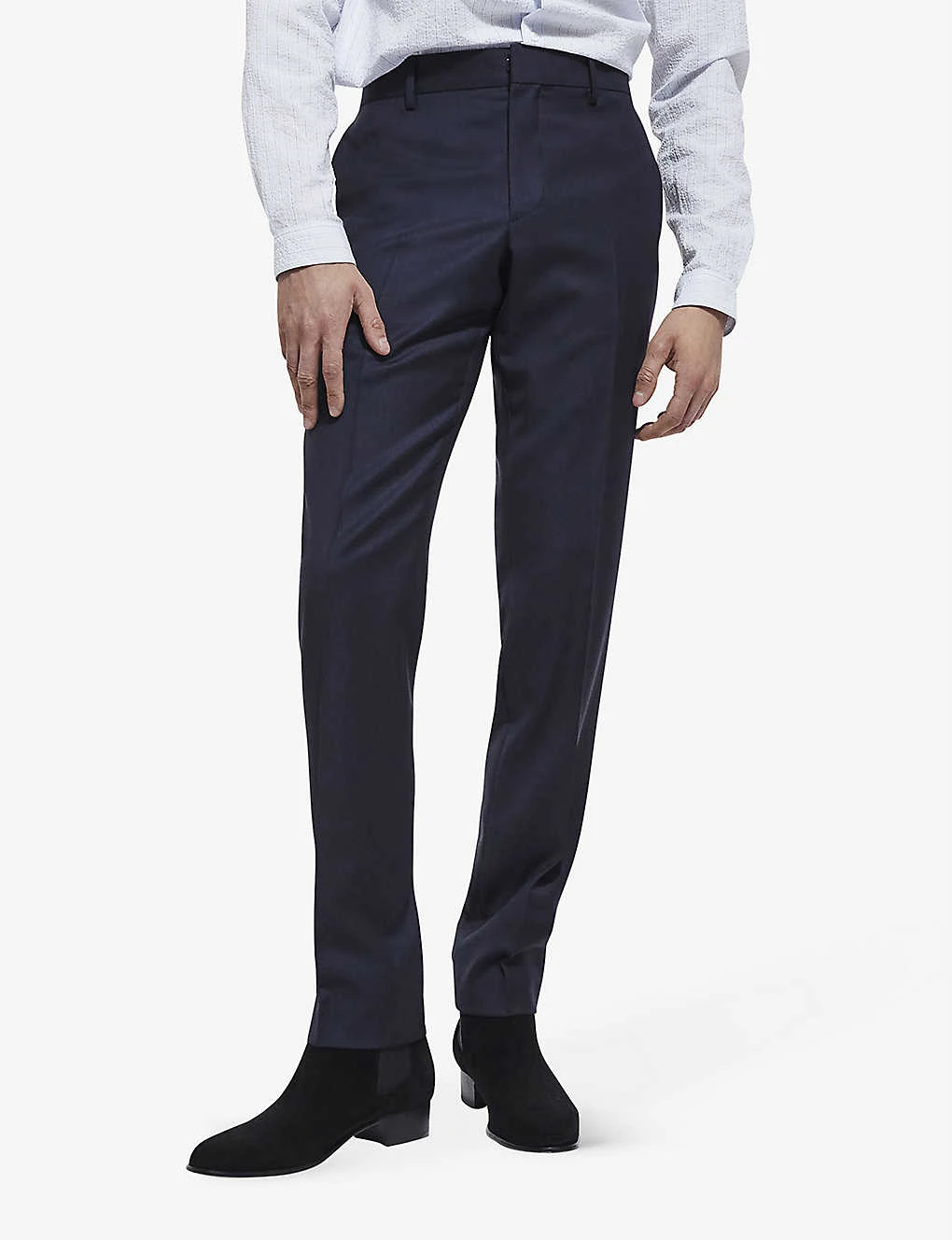 THE KOOPLES Front Crease Mid-rise Slim-fit Wool Trousers 4 THE KOOPLES Front Crease Mid-rise Slim-fit Wool Trousers - Image 2