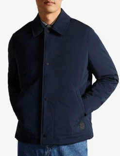 Ted Baker Talacre Reversible Wadded Woven Coach Jacket -KOOPES Clothing Shop R03995750 NAVY ALT02